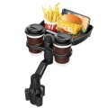D05 Rotation Meal Tray Phone Stand Car Dining Table Plastic Car Cup Holder Mount Dual Drink Bracket