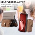 For iPhone 15 Pro Crossbody Multi-function Zipper Wallet Phone Case(Brown)