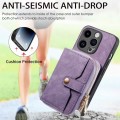 For iPhone 15 Pro Crossbody Multi-function Zipper Wallet Phone Case(Purple)