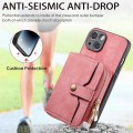 For iPhone 15 Plus Crossbody Multi-function Zipper Wallet Phone Case(Pink)