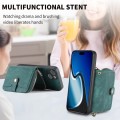 For iPhone 15 Plus Crossbody Multi-function Zipper Wallet Phone Case(Green)