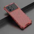 For Redmi K70 Shockproof Honeycomb Phone Case(Red)