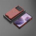 For Redmi K70 Shockproof Honeycomb Phone Case(Red)