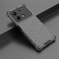 For Redmi Note 13R Pro Shockproof Honeycomb Phone Case(Black)