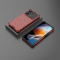 For Redmi Note 13R Pro Shockproof Honeycomb Phone Case(Red)