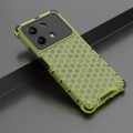 For Redmi Note 13R Pro Shockproof Honeycomb Phone Case(Green)