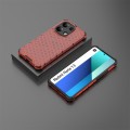 For Redmi Note 13 4G Global Shockproof Honeycomb Phone Case(Red)