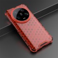 For Xiaomi 14 Ultra Shockproof Honeycomb Phone Case(Red)