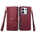 For Redmi Note 13 Pro 5G Love Zipper Lanyard Leather Phone Case(Red)