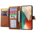 For Redmi Note 13 4G Love Zipper Lanyard Leather Phone Case(Brown)