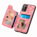 For Samsung Galaxy Note20 Retro Skin-feel Ring multi-card Wallet Phone Case(Pink)