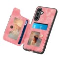 For Samsung Galaxy S23 FE 5G Retro Skin-feel Ring multi-card Wallet Phone Case(Pink)