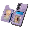 For Samsung Galaxy S23 FE 5G Retro Skin-feel Ring multi-card Wallet Phone Case(Purple)