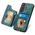 For Samsung Galaxy S24+ 5G Retro Skin-feel Ring Multi-card Wallet Phone Case(Green)