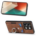 For Xiaomi Redmi Note 13 Retro Skin-feel Ring Card Wallet Phone Case(Brown)
