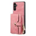 For Samsung Galaxy A24 4G Crossbody Multi-function Zipper Wallet Phone Case(Pink)