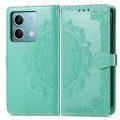 For Xiaomi Redmi  Note 13 5G Mandala Flower Embossed Leather Phone Case(Green)