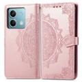 For Xiaomi Redmi  Note 13 5G Mandala Flower Embossed Leather Phone Case(Rose Gold)