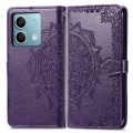 For Xiaomi Redmi  Note 13 5G Mandala Flower Embossed Leather Phone Case(Purple)