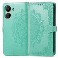 For Xiaomi Redmi 13C Mandala Flower Embossed Leather Phone Case(Green)