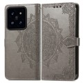 For Xiaomi 14 Mandala Flower Embossed Leather Phone Case(Grey)