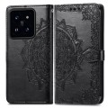 For Xiaomi 14 Mandala Flower Embossed Leather Phone Case(Black)