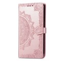 For Xiaomi Redmi K70 Pro Mandala Flower Embossed Leather Phone Case(Rose Gold)