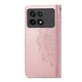 For Xiaomi Redmi K70 Pro Mandala Flower Embossed Leather Phone Case(Rose Gold)