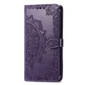 For Xiaomi Redmi K70 Pro Mandala Flower Embossed Leather Phone Case(Purple)