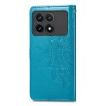 For Xiaomi Redmi K70 Pro Mandala Flower Embossed Leather Phone Case(Blue)