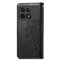 For Xiaomi Redmi K70 Pro Mandala Flower Embossed Leather Phone Case(Black)