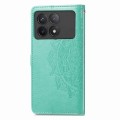For Xiaomi Redmi K70 Mandala Flower Embossed Leather Phone Case(Green)