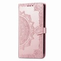 For Xiaomi Redmi K70 Mandala Flower Embossed Leather Phone Case(Rose Gold)