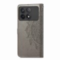 For Xiaomi Redmi K70 Mandala Flower Embossed Leather Phone Case(Grey)