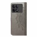 For Xiaomi Redmi K70E Mandala Flower Embossed Leather Phone Case(Grey)