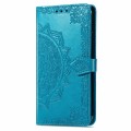 For Xiaomi Redmi K70E Mandala Flower Embossed Leather Phone Case(Blue)