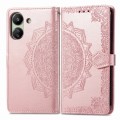 For Xiaomi Redmi 13C 5G Mandala Flower Embossed Leather Phone Case(Rose Gold)