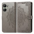 For Xiaomi Redmi 13C 5G Mandala Flower Embossed Leather Phone Case(Grey)