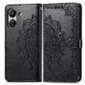 For Xiaomi Redmi 13C 5G Mandala Flower Embossed Leather Phone Case(Black)