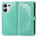 For Xiaomi Redmi Note 13 4G Mandala Flower Embossed Leather Phone Case(Green)