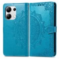 For Xiaomi Redmi Note 13 4G Mandala Flower Embossed Leather Phone Case(Blue)