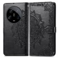 For Xiaomi 14 Ultra Mandala Flower Embossed Leather Phone Case(Black)