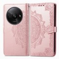 For Xiaomi Redmi A3 Mandala Flower Embossed Leather Phone Case(Rose Gold)