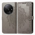 For Xiaomi Redmi A3 Mandala Flower Embossed Leather Phone Case(Grey)