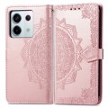 ForXiaomi Redmi Note 13 Pro Mandala Flower Embossed Leather Phone Case(Rose Gold)