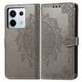 ForXiaomi Redmi Note 13 Pro Mandala Flower Embossed Leather Phone Case(Grey)