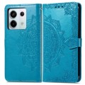 ForXiaomi Redmi Note 13 Pro Mandala Flower Embossed Leather Phone Case(Blue)