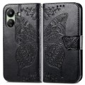 For Xiaomi Redmi 13C Butterfly Love Flower Embossed Leather Phone Case(Black)