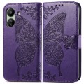 For Xiaomi Redmi 13C Butterfly Love Flower Embossed Leather Phone Case(Dark Purple)