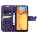 For Xiaomi Redmi 13C Butterfly Love Flower Embossed Leather Phone Case(Dark Purple)
